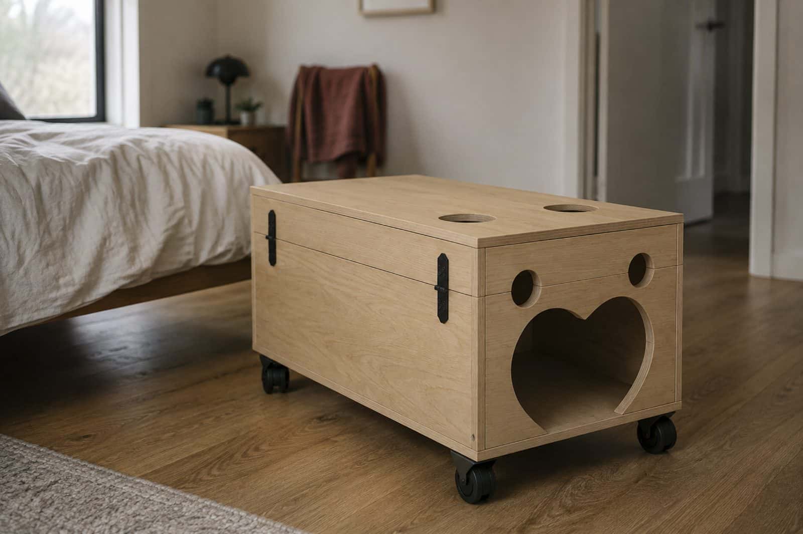 Coffre BDSM à roulettes, meuble de contention pour adultes à fabriquer